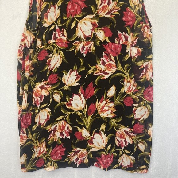 NWT Marybelle Sadie Dress Womens 4X Floral Sleeveless Chiffon Dark Romantic Knee - Picture 16 of 16